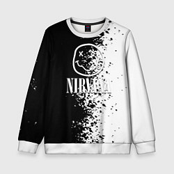 Свитшот детский Nirvana чернобелые краски рок, цвет: 3D-белый
