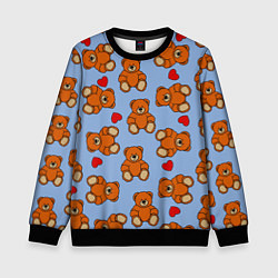 Детский свитшот Игрушки мишки и сердца