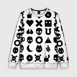 Детский свитшот Love death robots pattern white