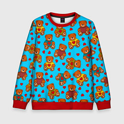 Детский свитшот Мишки в цветных свитерах и сердечки