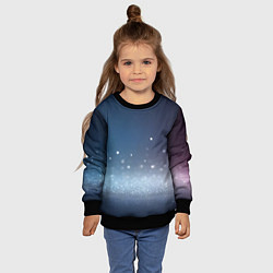 Свитшот детский Серебристые блёстки на синем фоне - нейросеть, цвет: 3D-черный — фото 2