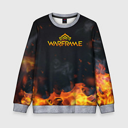 Свитшот детский Warframe шутер flame, цвет: 3D-меланж