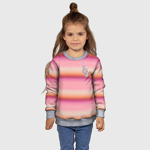 Детский свитшот Рука-Вещь: текстура свитера Энид из сериала Уэнсде / 3D-Меланж – фото 4