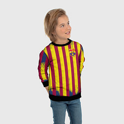 Свитшот детский Полосатые цвета футбольного клуба Барселона, цвет: 3D-черный — фото 2