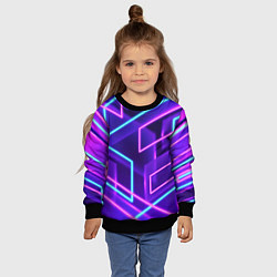 Свитшот детский Neon Geometric, цвет: 3D-черный — фото 2