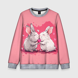 Свитшот детский Милые влюбленные кролики, цвет: 3D-меланж