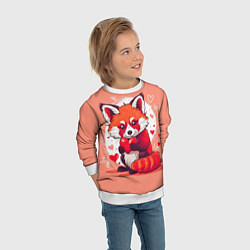 Свитшот детский Рыжая лисичка с сердцем, цвет: 3D-белый — фото 2