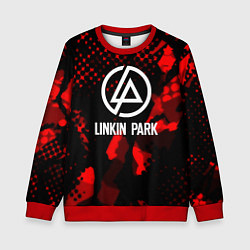 Свитшот детский Linkin park краски текстуры, цвет: 3D-красный