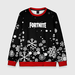 Свитшот детский Fortnite новый год паттерн, цвет: 3D-красный