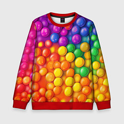 Свитшот детский Разноцветные шарики, цвет: 3D-красный