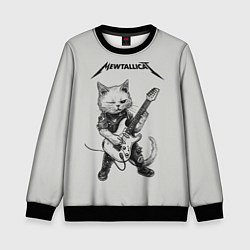 Свитшот детский Mewtallica, цвет: 3D-черный