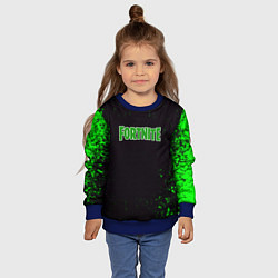 Свитшот детский Fortnite зеленый краски лого, цвет: 3D-синий — фото 2