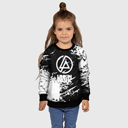 Свитшот детский Linkin park logo краски текстура, цвет: 3D-черный — фото 2