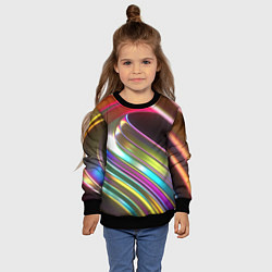 Свитшот детский Неоновый крученный металл разноцветный, цвет: 3D-черный — фото 2