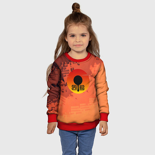 Детский свитшот PUBG game orange / 3D-Красный – фото 4
