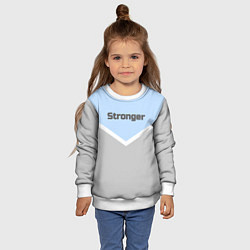 Свитшот детский Stronger серо-голубой, цвет: 3D-белый — фото 2