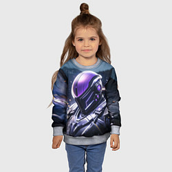 Свитшот детский Киборг в фиолетовом шлеме, цвет: 3D-меланж — фото 2