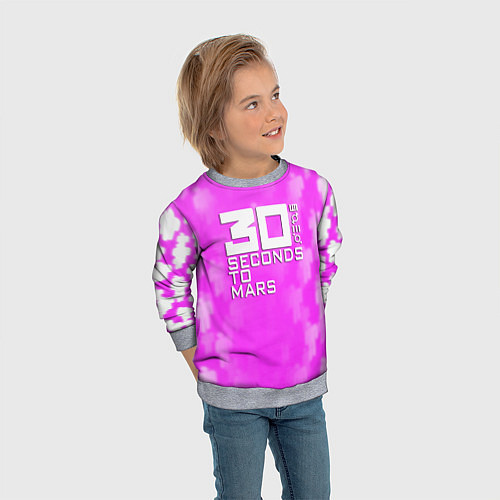 Детский свитшот 30 seconds to mars pink / 3D-Меланж – фото 3