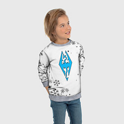 Свитшот детский Skyrim logo winter, цвет: 3D-меланж — фото 2