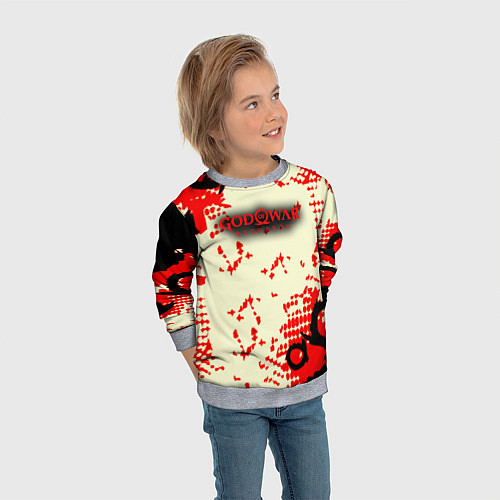 Детский свитшот God of war паттерн гейм / 3D-Меланж – фото 3