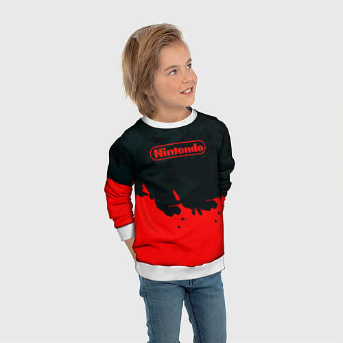 Детский свитшот Nintendo краски гейм компани / 3D-Белый – фото 3
