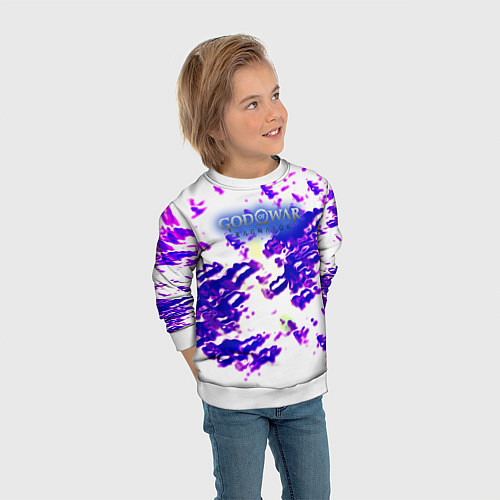 Детский свитшот God of war ragnarok abstraction / 3D-Белый – фото 3