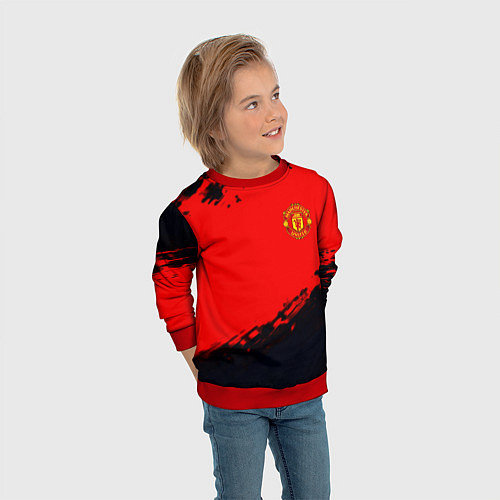 Детский свитшот Manchester United colors sport / 3D-Красный – фото 3