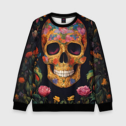 Свитшот детский Bright colors and skull, цвет: 3D-черный