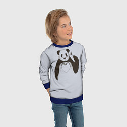 Свитшот детский Panda love art, цвет: 3D-синий — фото 2