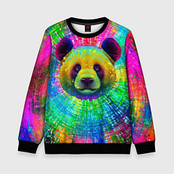 Свитшот детский Цветная панда, цвет: 3D-черный