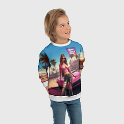 Свитшот детский GTA 6 girl logo, цвет: 3D-белый — фото 2