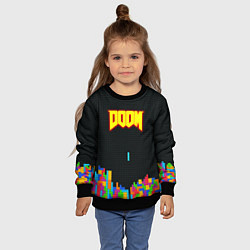 Свитшот детский Doom x tetrix коллабарация, цвет: 3D-черный — фото 2