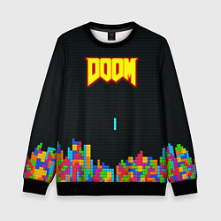 Свитшот детский Doom x tetrix коллабарация, цвет: 3D-черный