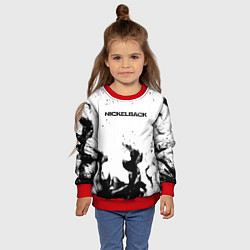 Свитшот детский Nickelback серый дым рок, цвет: 3D-красный — фото 2