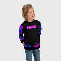 Свитшот детский Fortnite неоновые брызги красок, цвет: 3D-черный — фото 2