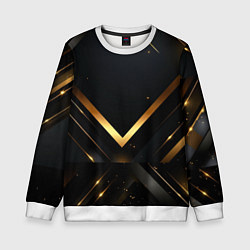 Свитшот детский Gold luxury black abstract, цвет: 3D-белый