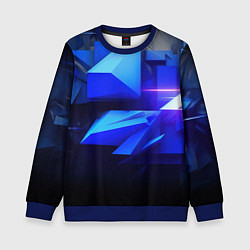 Свитшот детский Black blue background abstract, цвет: 3D-синий