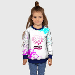Свитшот детский Blink 182 неоновые краски, цвет: 3D-синий — фото 2
