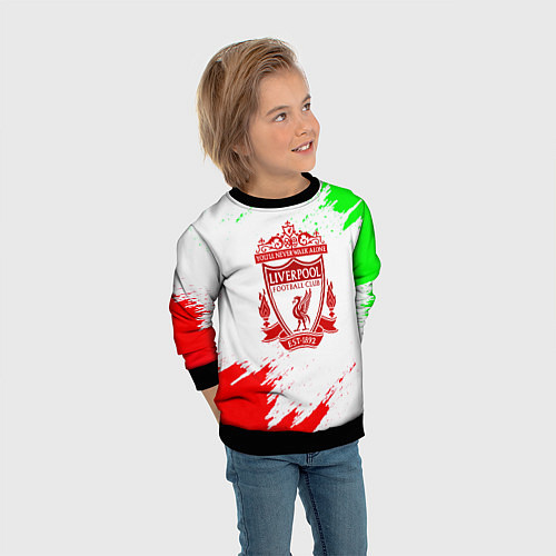 Детский свитшот Liverpool краски спорт / 3D-Черный – фото 3