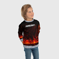 Свитшот детский Minecraft fire logo, цвет: 3D-меланж — фото 2
