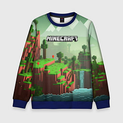 Свитшот детский Minecraft logo квадратный мир игры, цвет: 3D-синий