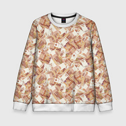 Свитшот детский Деньги - купюры в 5 тысяч рублей, цвет: 3D-белый