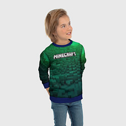 Свитшот детский Minecraft logo green, цвет: 3D-синий — фото 2