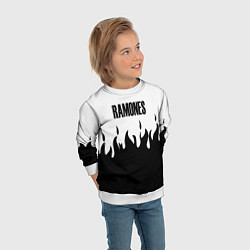 Свитшот детский Ramones fire black rock, цвет: 3D-белый — фото 2