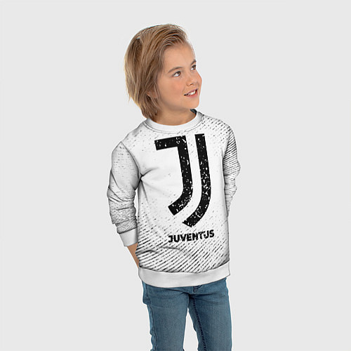 Детский свитшот Juventus с потертостями на светлом фоне / 3D-Белый – фото 3