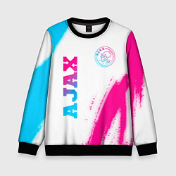 Свитшот детский Ajax neon gradient style вертикально, цвет: 3D-черный