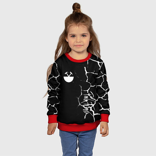 Детский свитшот Pink floyd текстура рок / 3D-Красный – фото 4