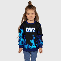 Свитшот детский Dayz синий огонь лого, цвет: 3D-синий — фото 2