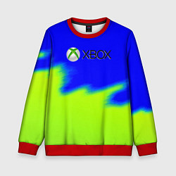 Свитшот детский Xbox кислотный стиль текстура, цвет: 3D-красный