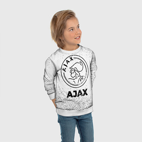 Детский свитшот Ajax с потертостями на светлом фоне / 3D-Белый – фото 3